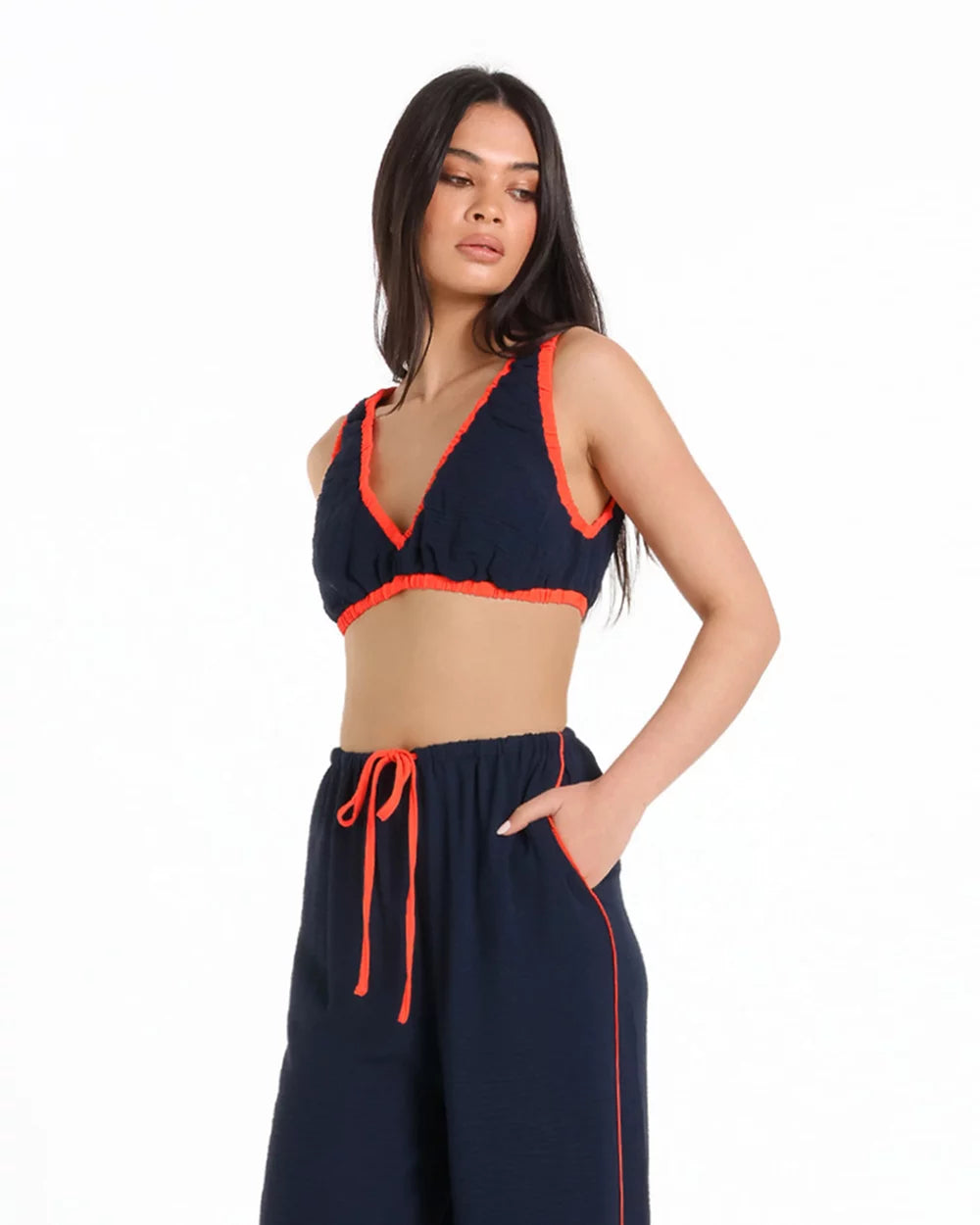 Lost In Lunar Harvi Crop - Navy