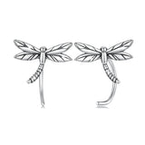 Solid 925 Signature Silver Olivia Dragonfly Stud Earrings