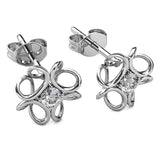 Boxed White Gold Blooming Flower Bracelet & Daffodil Hologram Stud Earrings Embellished with SWAROVSKI® Crystals Set
