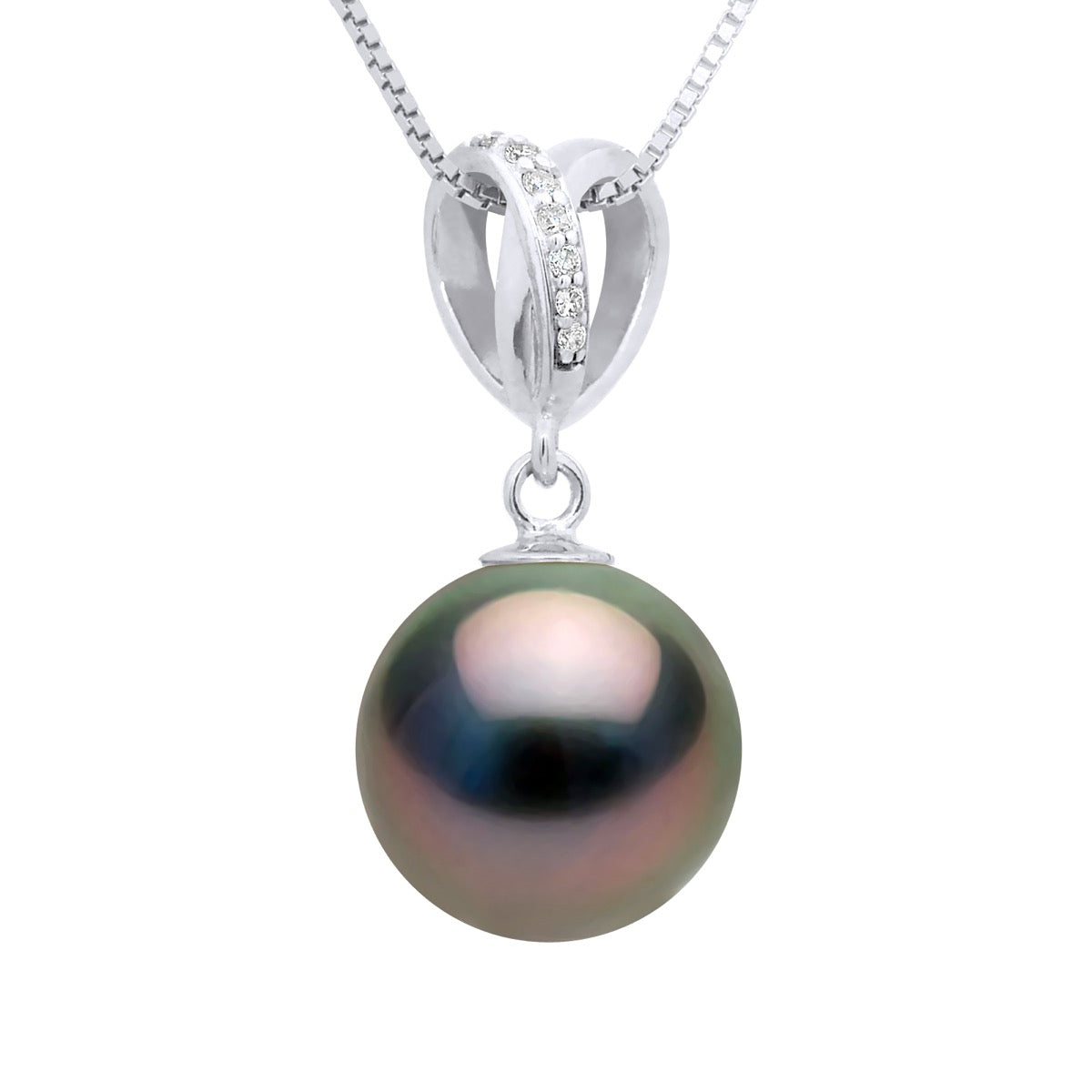 Pendant Double Knot White Gold - Longueur 42 cm