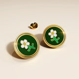 Bullion Gold Verdant Floral Stud Earrings in Gold