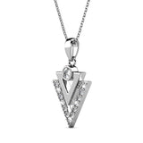 Boxed Trilateral Set Embellished with SWAROVSKI® CrystalsIn White Gold