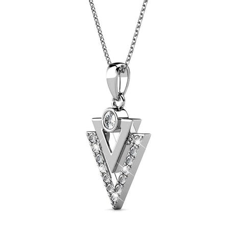 Boxed Trilateral Set Embellished with SWAROVSKI® CrystalsIn White Gold