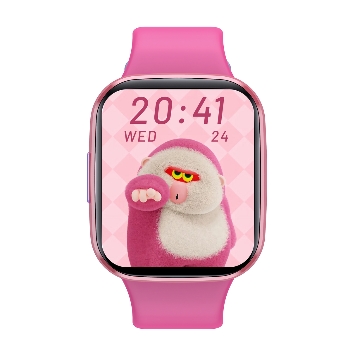 Bluetooth Kids Smart Watch 1.69" Screen Children Monitor Temperature Heart Rate Sleep BLE 5.0 - Pink