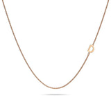 Bullion Gold Bold Alphabet Letter Initial Charm Necklace in Rose Gold Tone