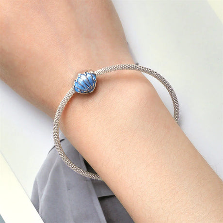 Solid 925 Signature Silver Azure Seashell Charm
