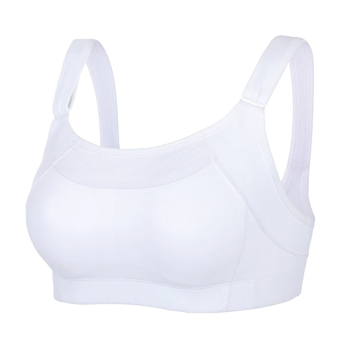 Comfortable High Impact No Bounce Workout Bra - White