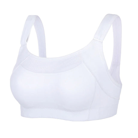 Comfortable High Impact No Bounce Workout Bra - White
