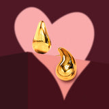 Bullion Gold Raindrop Gold layered Stud Earrings