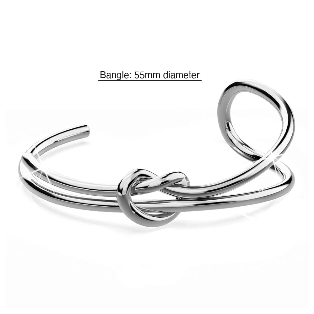Bullion Gold Forever Knot White Gold Cuff Bangle