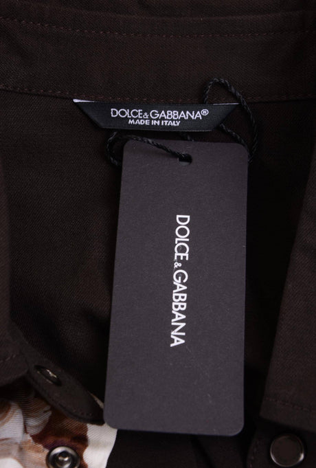 Dolce & Gabbana Men Flowers Combined Long Sleeve Shirt