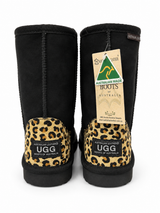 Australian Leather Ugg Leopard Classic Short - Black - AU6
