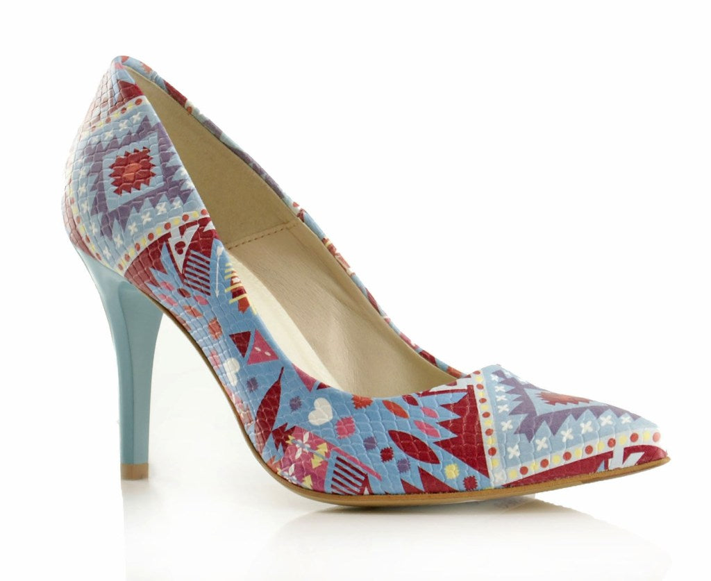 Bosccolo Womens Spike Heels 2169 - Marco Polo/Multi Blue