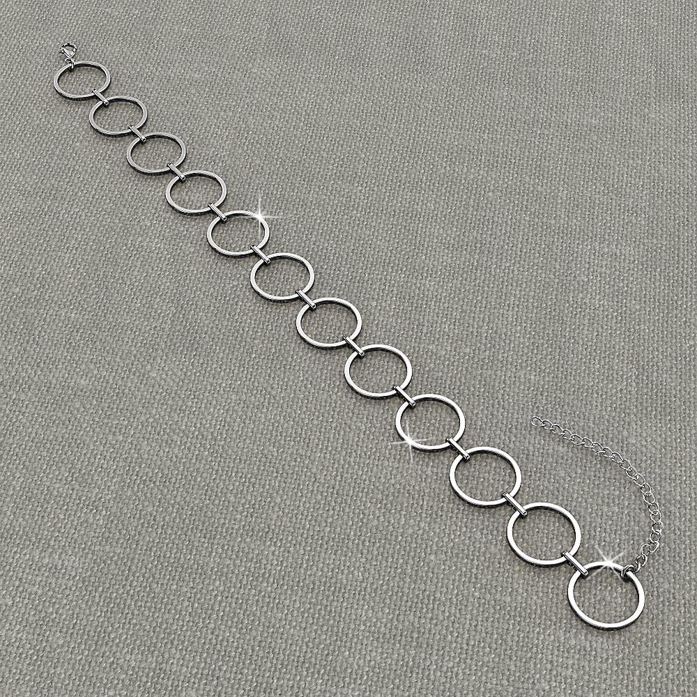 Bullion Gold Open Circle Choker Necklace