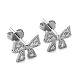 Boxed Ribbon Tie Necklace and Earrings Set Embellished with SWAROVSKI® Crystals