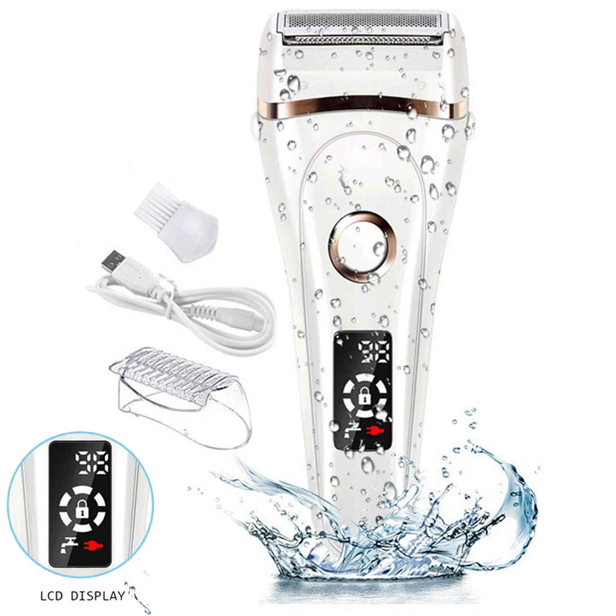 Lady Shaver Hair Remover Women Waterproof IPX6 Stainless Steel Blade USB Charge