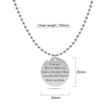 Bullion Gold Brave Inscriptions Pendant Necklace