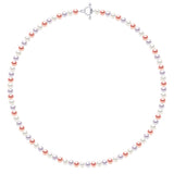 Necklace of Real Cultured Freshwater Pearls and Semi Round 6-7 mm - Multicolor - Longueur 18 cm