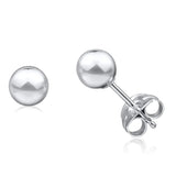 Solid 925 Sterling Silver Silver Ball Studs 5mm