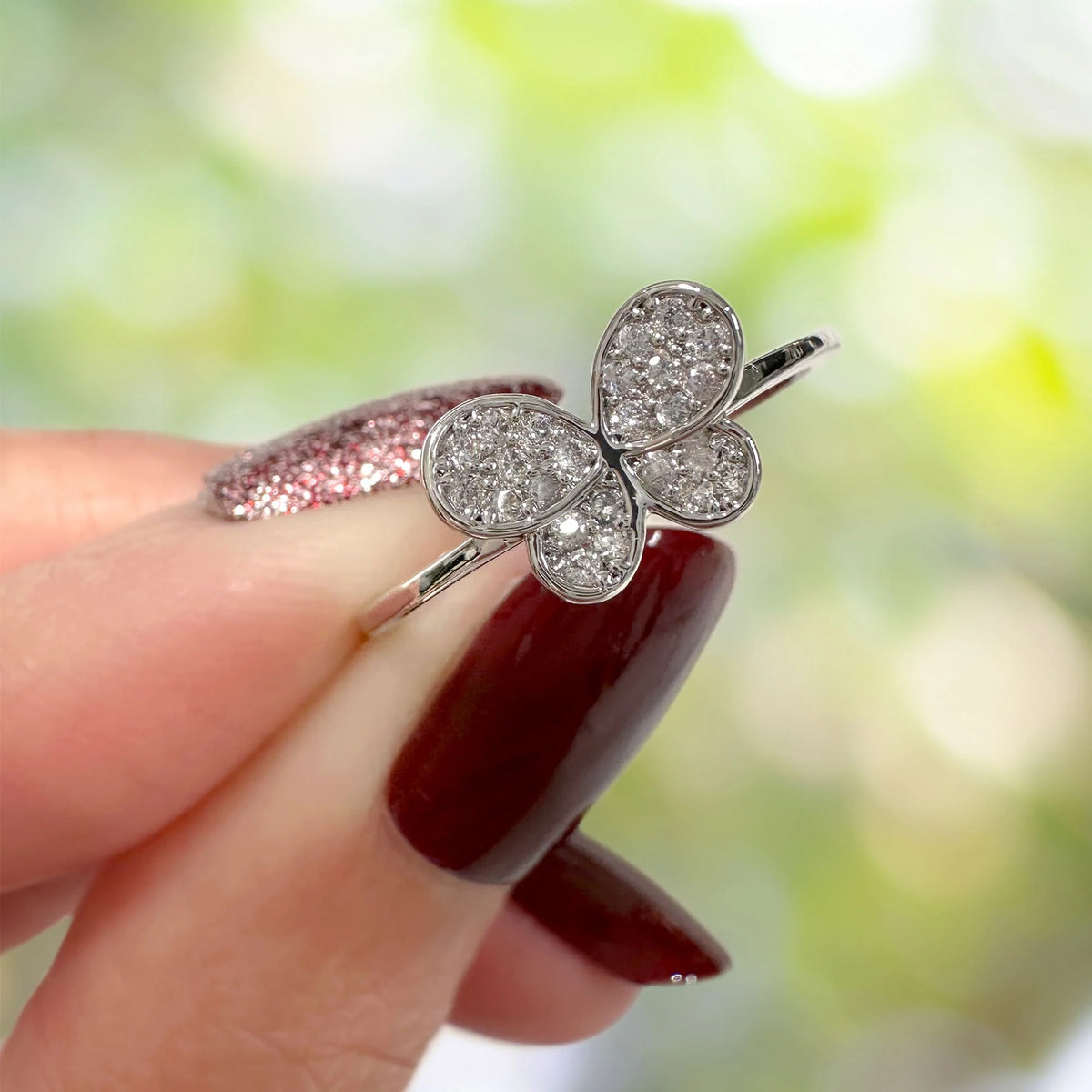 Bullion Gold Butterfly CZ Ring