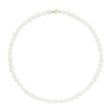 Necklace Baroque Baroque Freshwater Pearl White Yellow Gold 6-7mm 45cm
