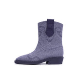 Knit Cowboy Boots - Purple
