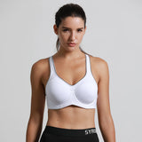 Full Support High Impact Padded Sports Bra - White