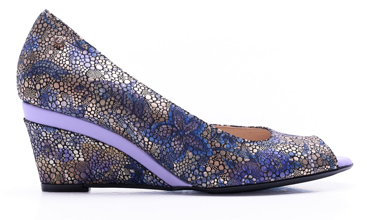 Bosccolo Womens Wedge Sandal - Purple / Gold