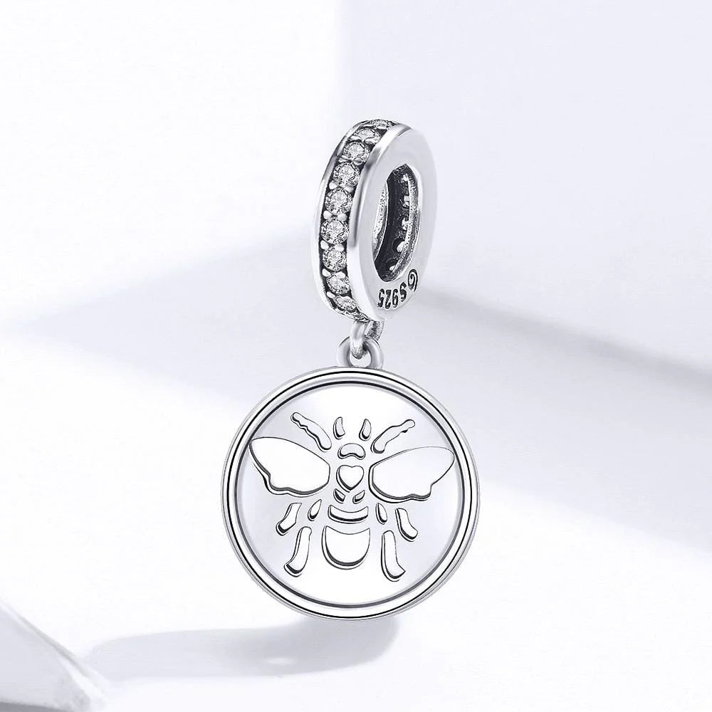 Solid 925 Sterling Silver Bee Animal Stamp Pandora Inspired Charm
