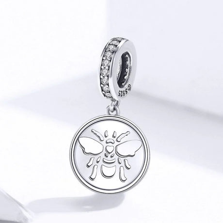 Solid 925 Sterling Silver Bee Animal Stamp Pandora Inspired Charm