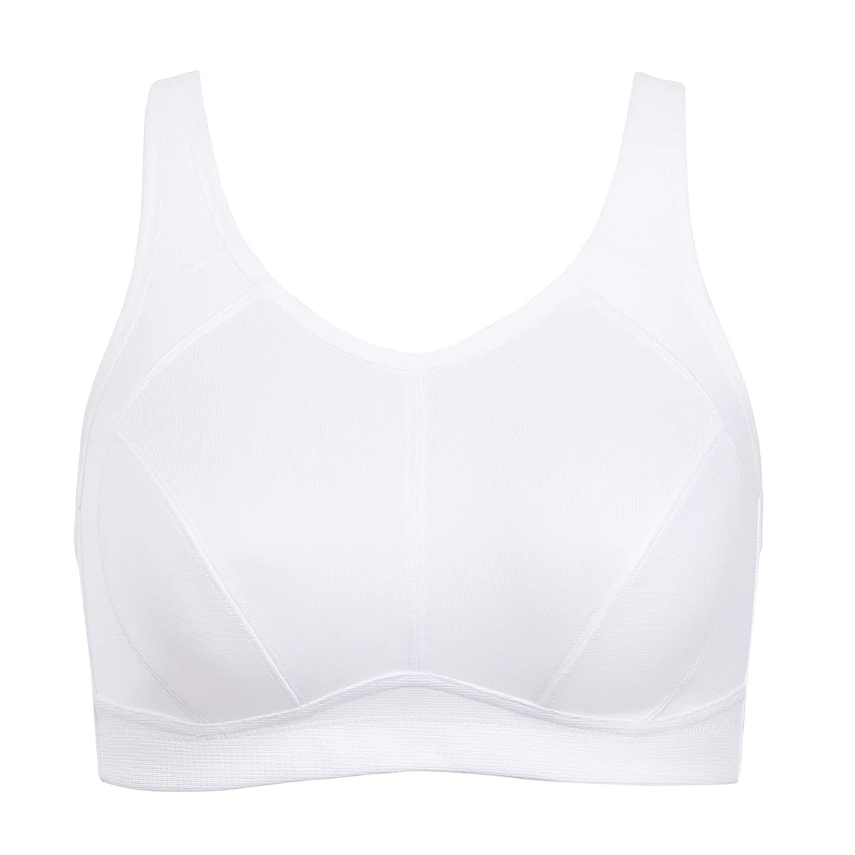 Plus Size High Support Full Coverage Padded Wireless Bra - White