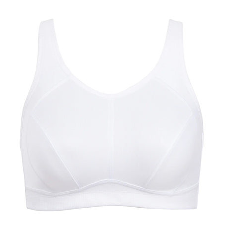Plus Size High Support Full Coverage Padded Wireless Bra - White