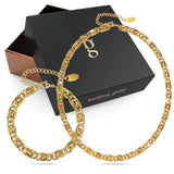 Boxed Bianca Fancy Clip Link Chain Gold Choker Necklace and Bracelet Set