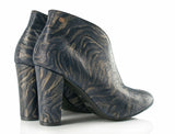 Bosccolo Womens Heel Boots Zebra - Navy Blue