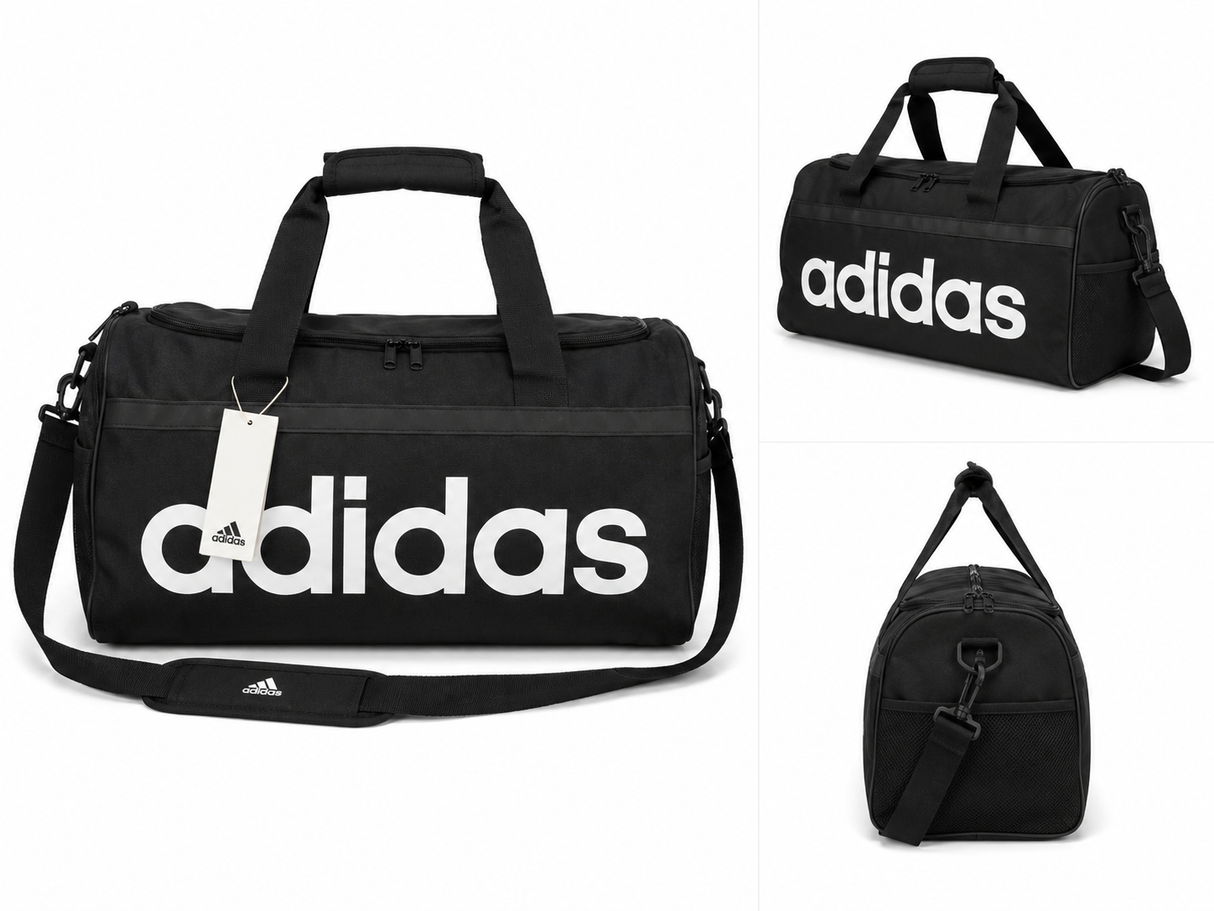 Adidas Men's Essentials Linear Medium Duffel Bag - Black/White