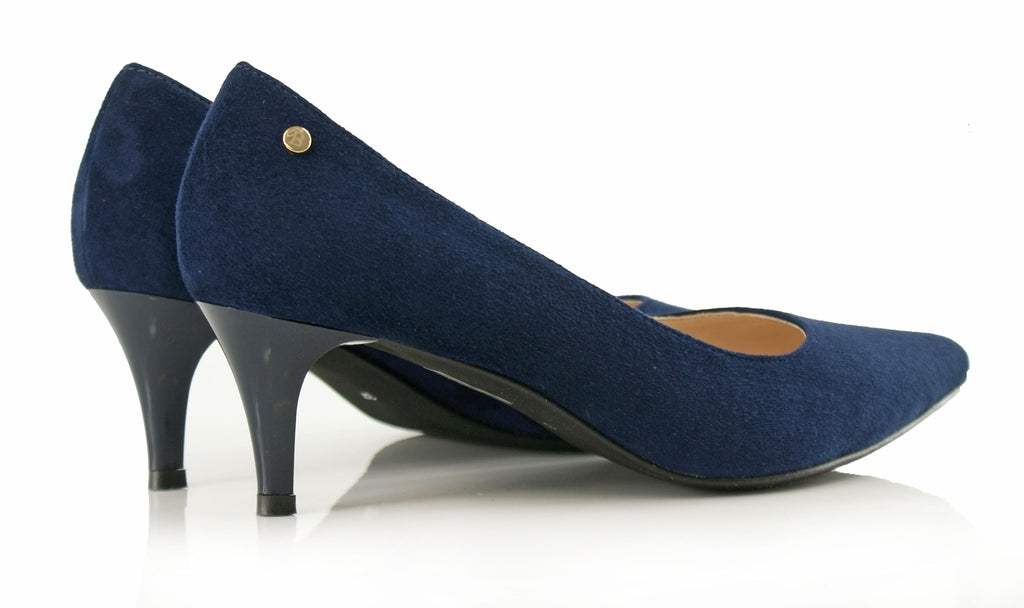 Bosccolo Womens Spike Heels Suede 200 - Navy Blue Suede
