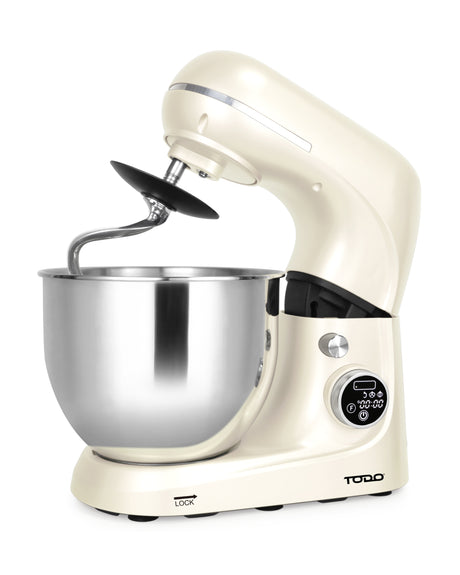 TODO 1100W Electric Stand Mixer 5.3L Stainless Steel Bowl Heated Fermentation LCD Touch Screen Control