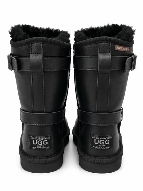 Australian Leather Ugg Classic Short Harness Leather - Black - AU5