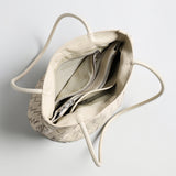 Woven Lambskin Bucket Tote - Ivory