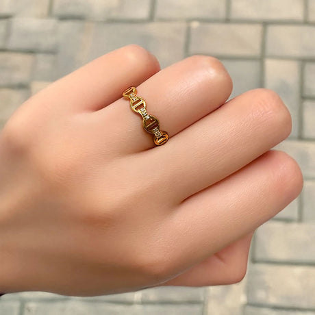 Bullion Gold Mariner Link Ring In Gold