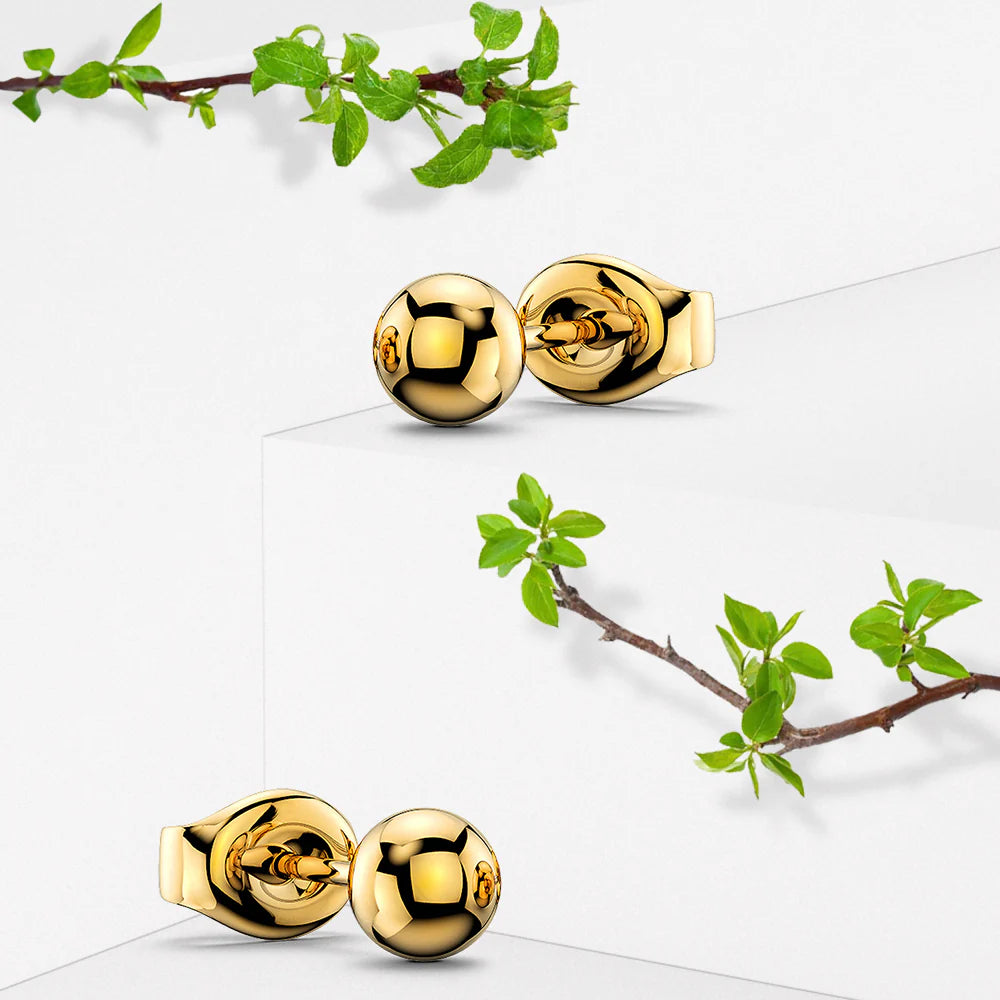 Bullion Gold Ball Stud Earrings 5mm