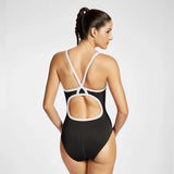 Sleek Solid Elite Training Athletic One Piece Swimsuit - White