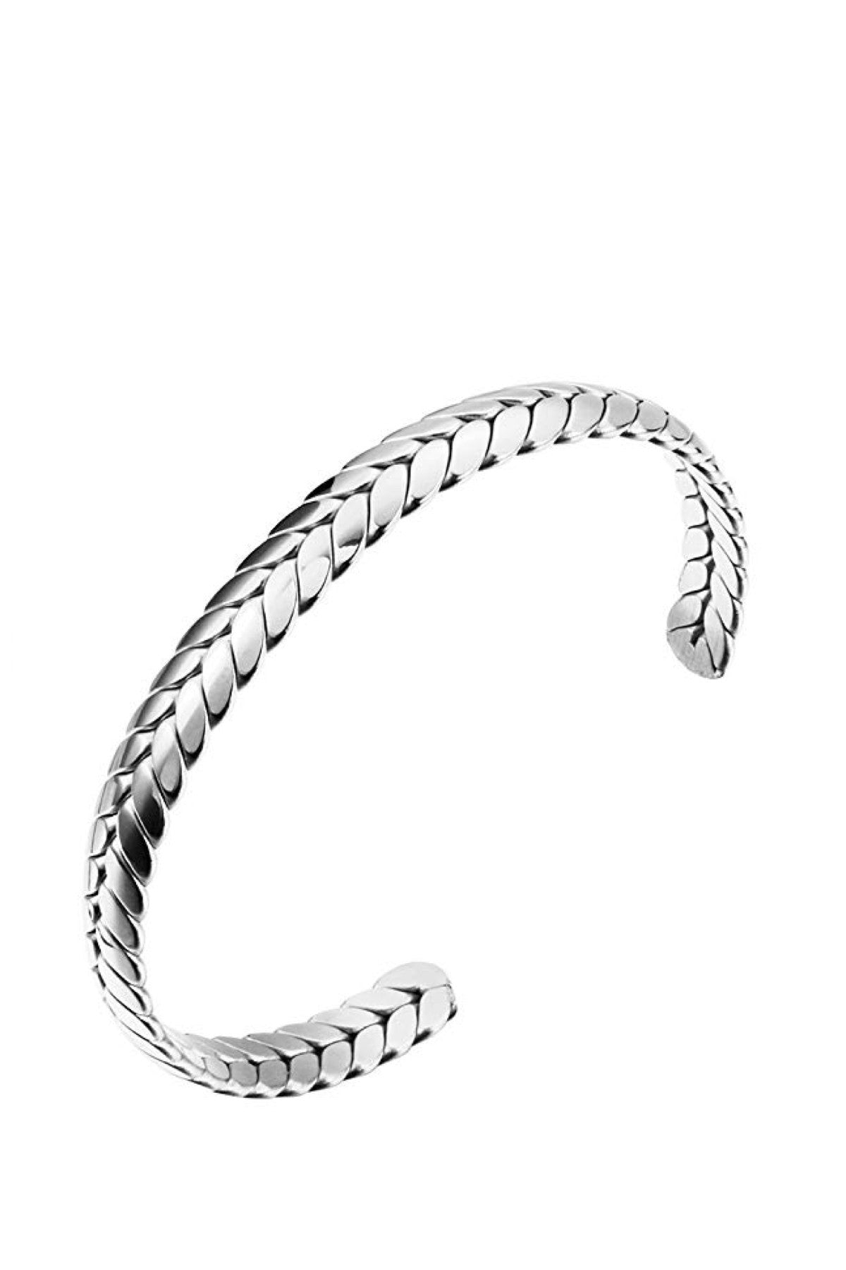 Stephen Oliver Silver Plated Textured Cuff Bangle
