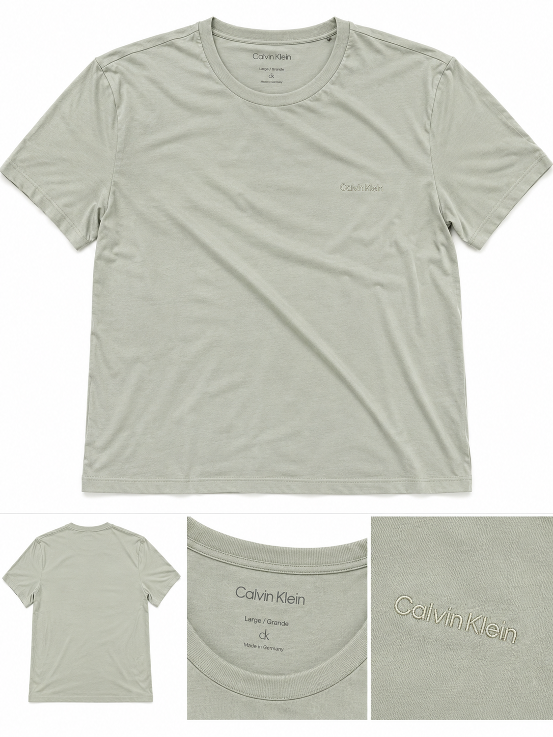 Calvin Klein Men's Short Sleeve Solid Liquid Crew Neck Tee - Swamp