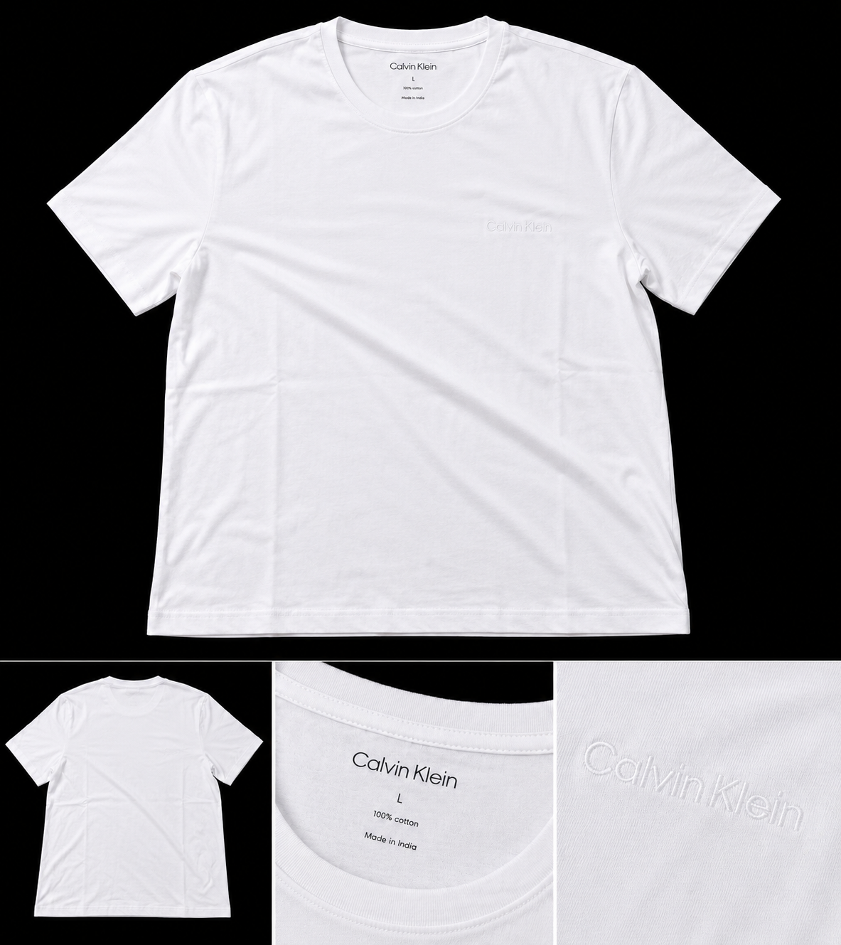 Calvin Klein Men's Solid Liquid Crew Neck Tee - Brilliant White
