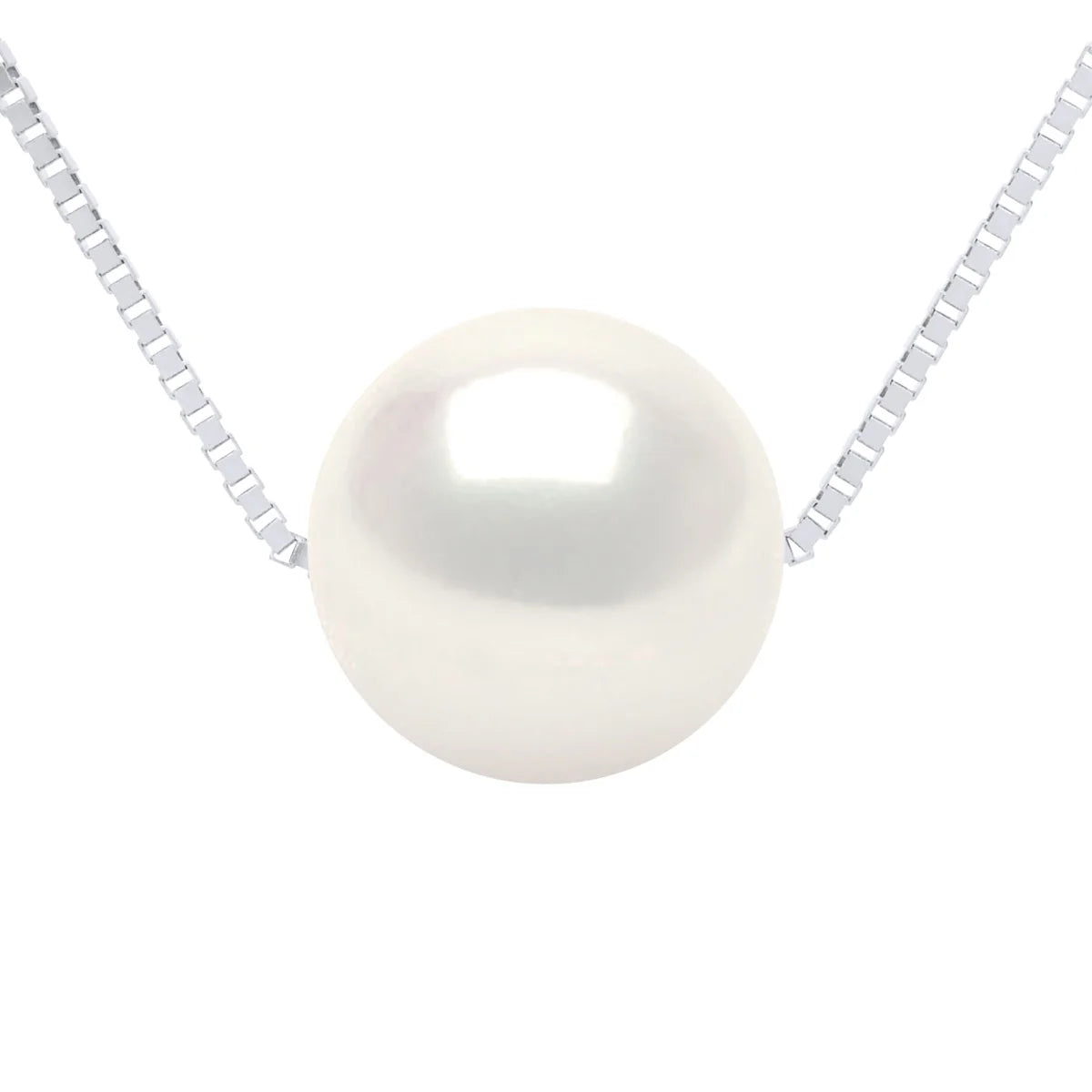 Necklace Freshwater Pearl White White Gold 9-10mm
