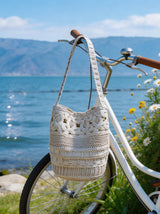 Handwoven Macrame Bucket Bag - Ivory