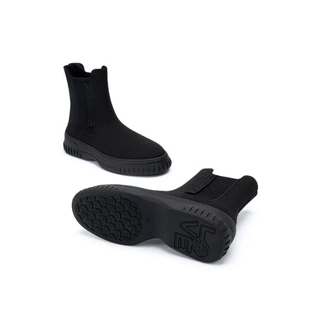 Knit Chelsea Ankle Boots - Black