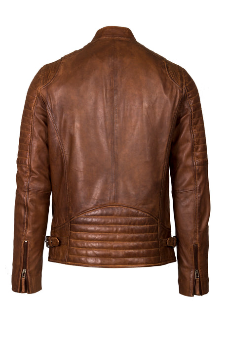 Mens Dark Tan Leather Jacket