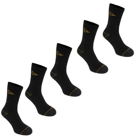 Dunlop Men's Workwear 5 Pack Socks in Black